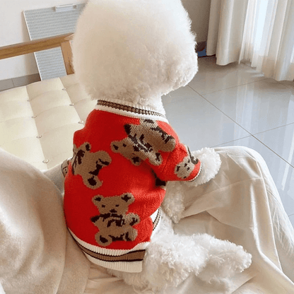 Soft Knitted Bear Cardigan - PawPlaza