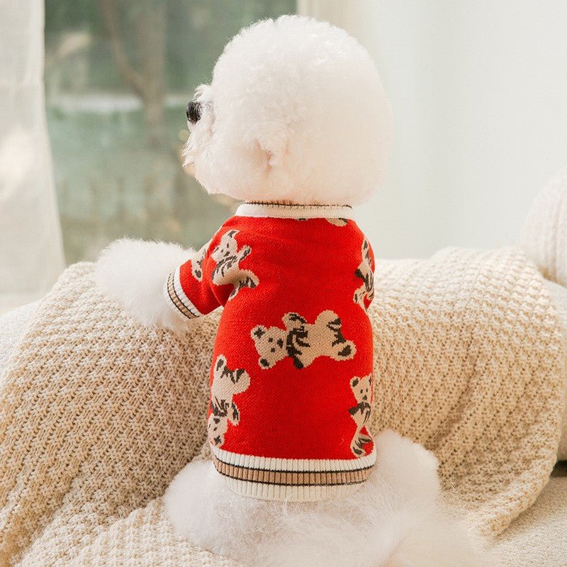 Soft Knitted Bear Cardigan - PawPlaza