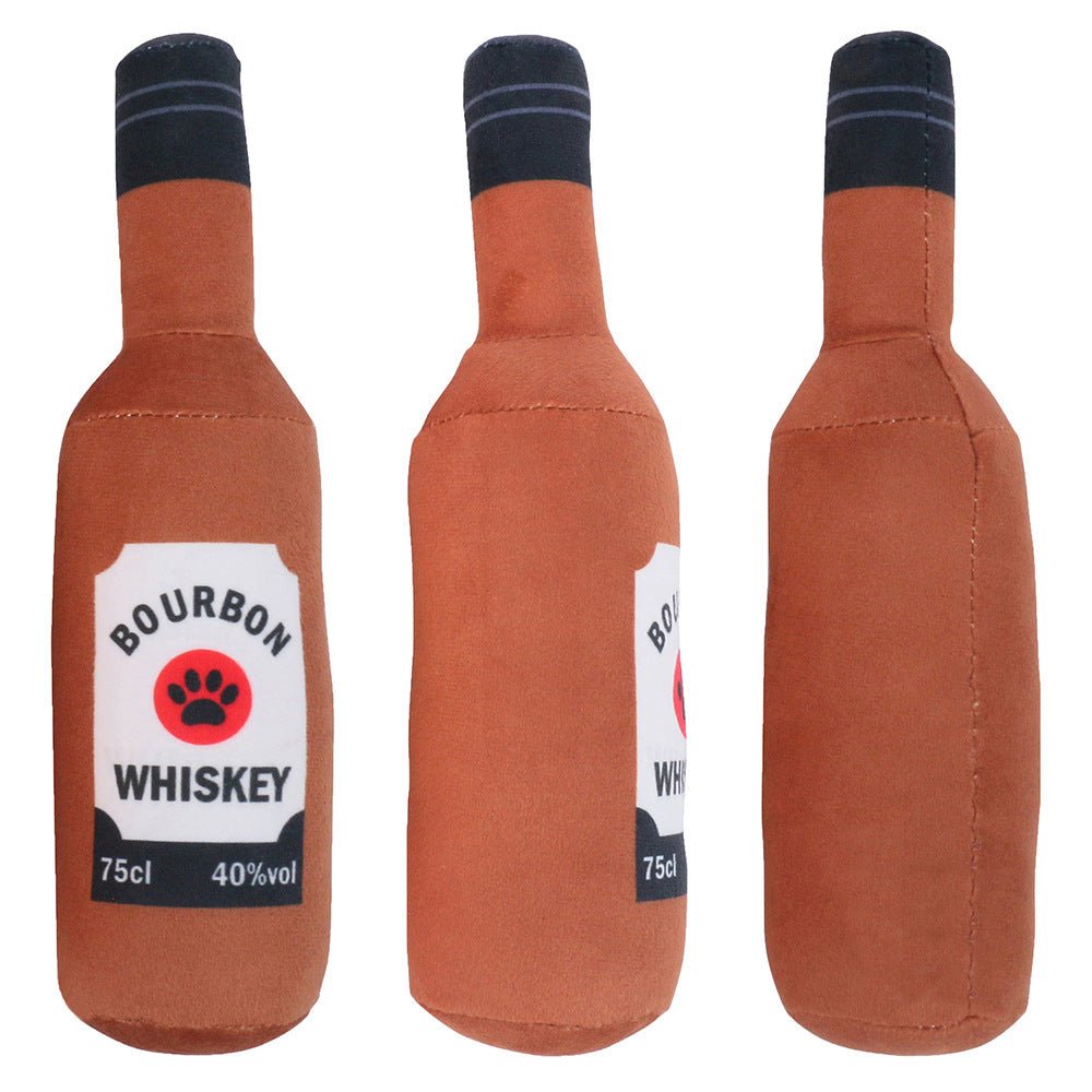 Squeaky Pet Liquor Plush - PawPlaza