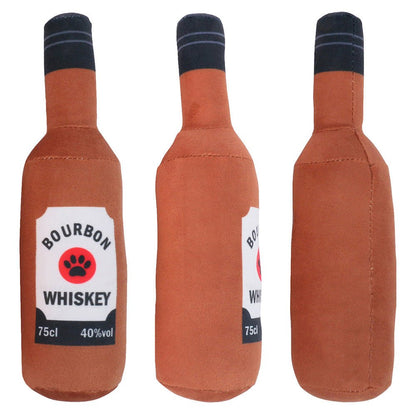 Squeaky Pet Liquor Plush - PawPlaza