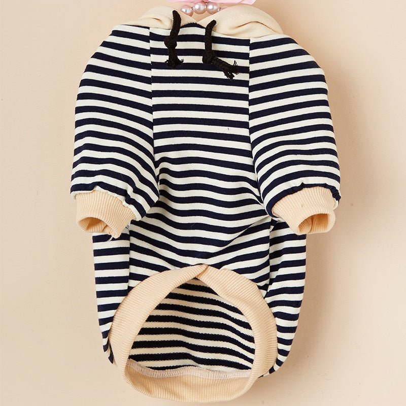 Stripe Hooded Sweater - PawPlaza