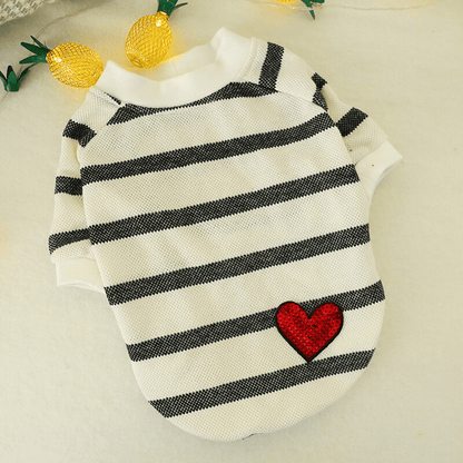 Striped Heart T-Shirt - PawPlaza