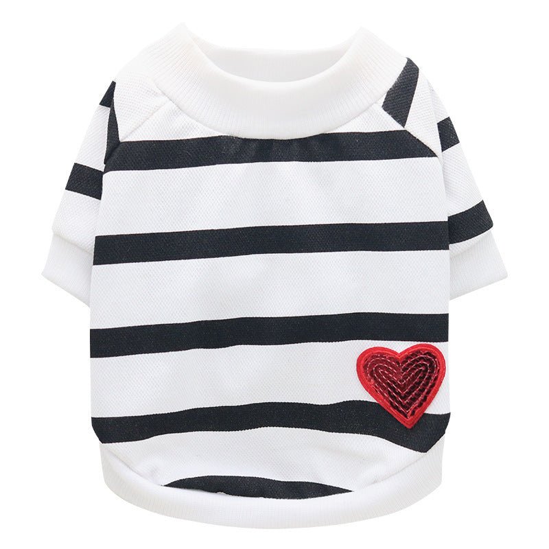 Striped Heart T-Shirt - PawPlaza