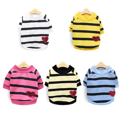 Striped Heart T-Shirt - PawPlaza
