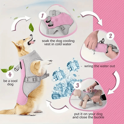 Summer Water Cooling Harness Vest - PawPlaza