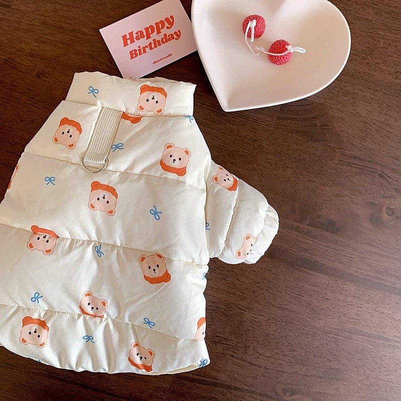 Teddy Latte Winter Puffer - PawPlaza