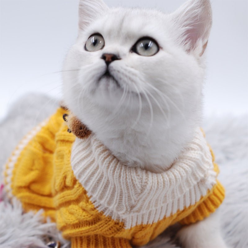 Turtleneck Button Twist Sweater - PawPlaza