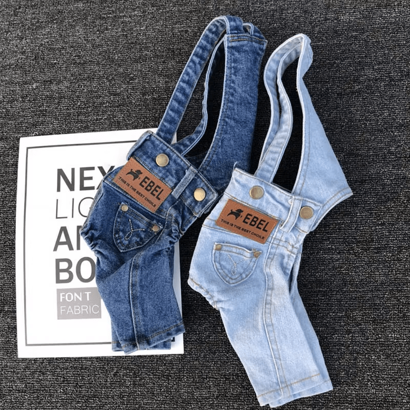 Vintage Denim Suspender Pants - PawPlaza